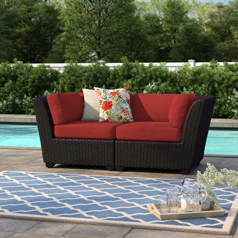 Sol 72 Outdoor™ Tegan 70" Wide Outdoor Wicker Loveseat with Cushions & Reviews Wayfair
